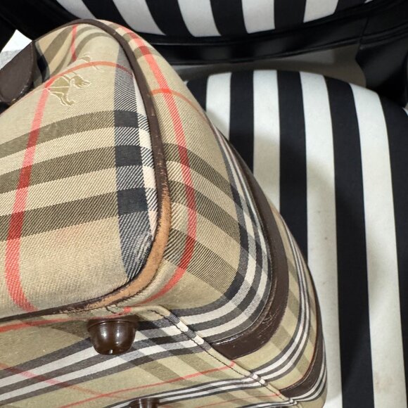 Vintage Burberry Nova Haymarket Check Canvas Boston Bag - Picture 2 of 10